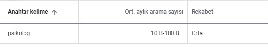 Google Adwords Psikolog Sonuçları